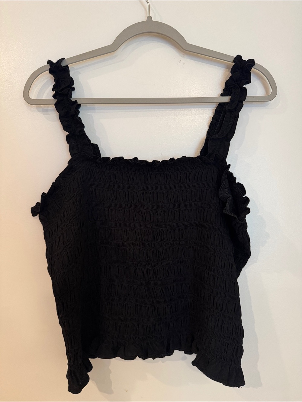 Old Navy Black Ruffled Smocked Camisole